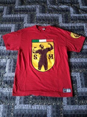 2007 Alstyle WWE Wrestling Santino Marella Double Sided Red T-Shirt Adult Medium